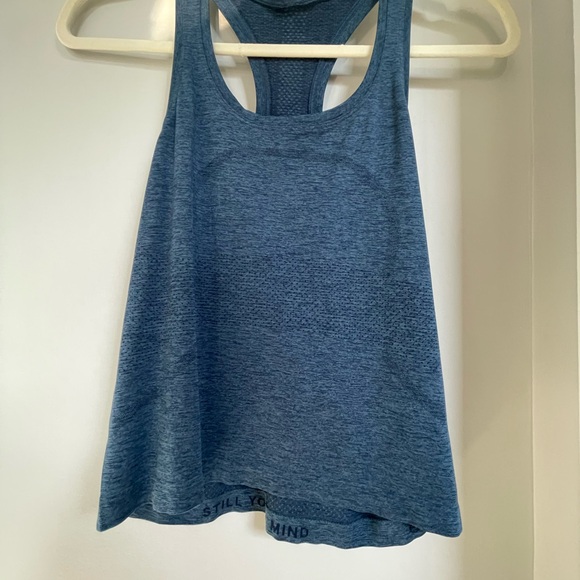 lululemon Swifty Tech Racerback Tank Top 2.0 Waist Length - True Navy/Iron Blue - Picture 2 of 5